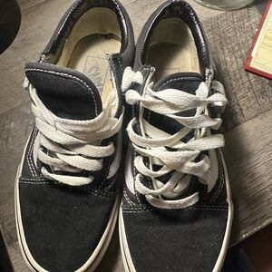 Vans Black and White Canvas Sneakers
